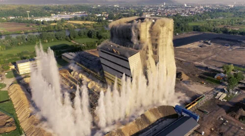 Rückbau KW Ensdorf erfolgreiche letzte Sprengung