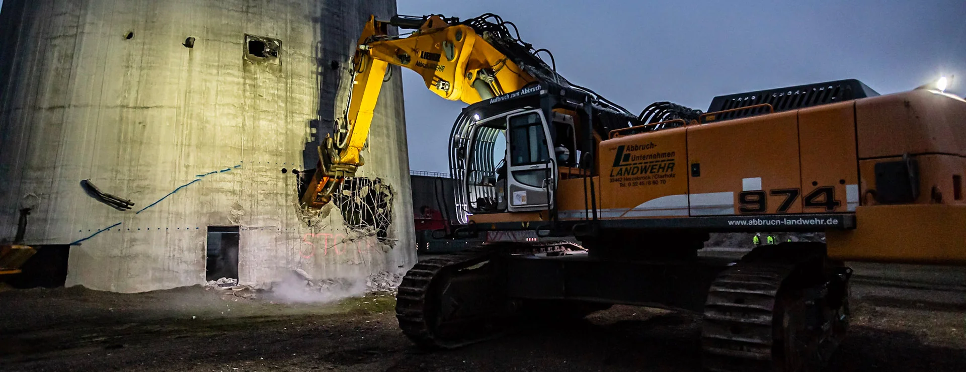 Abbruchbagger von Oben