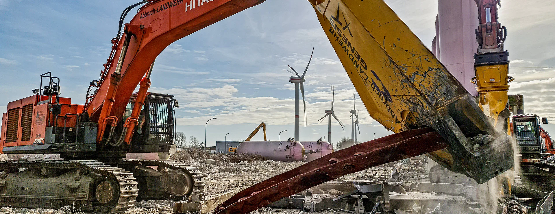 Abbruchbagger von Oben